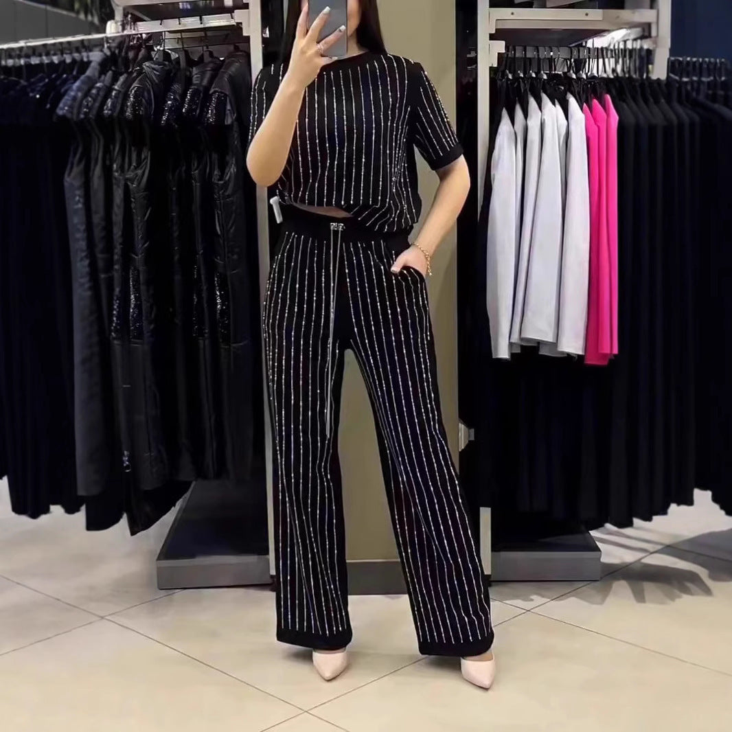 Striped Rhinestone outfit
