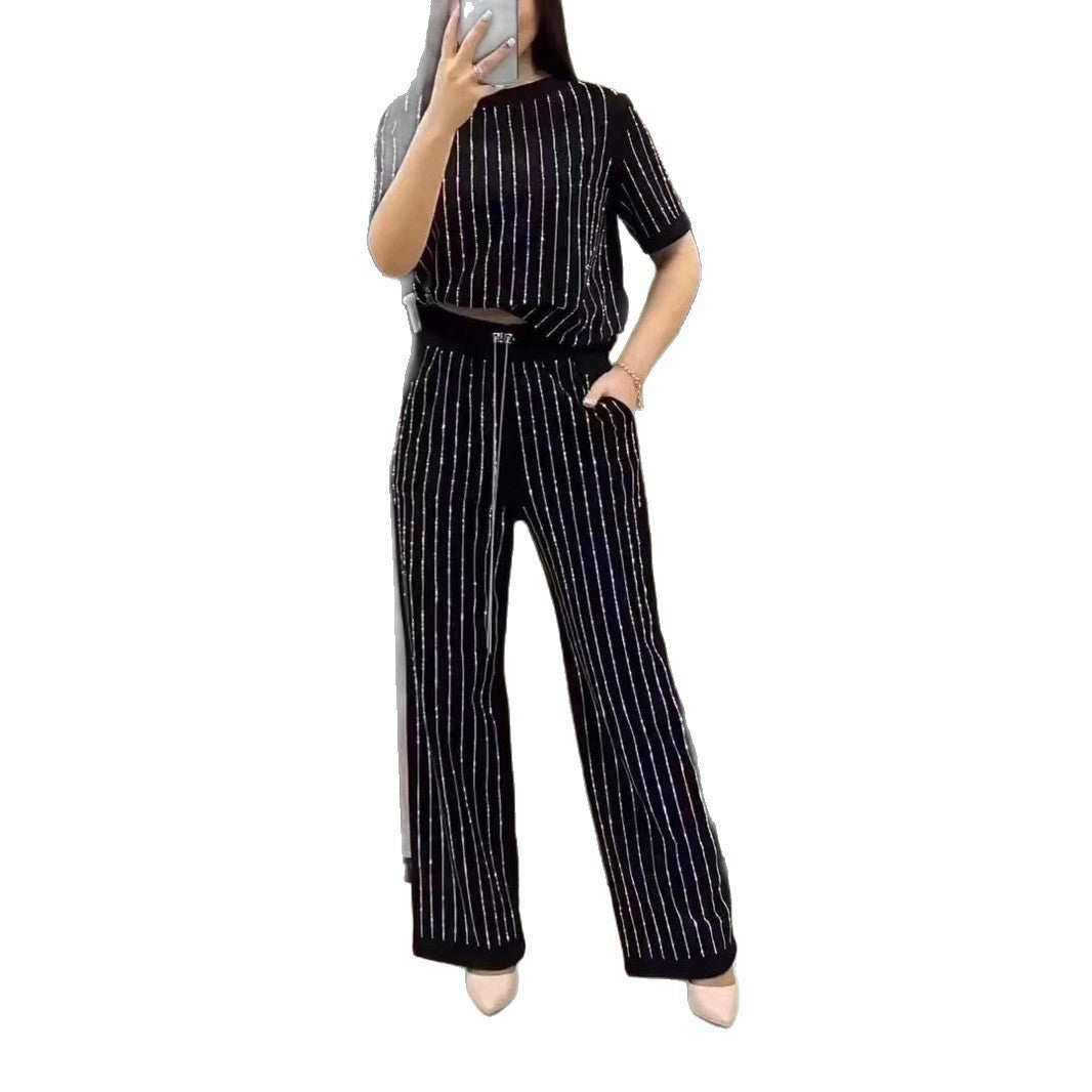 Striped Rhinestone outfit