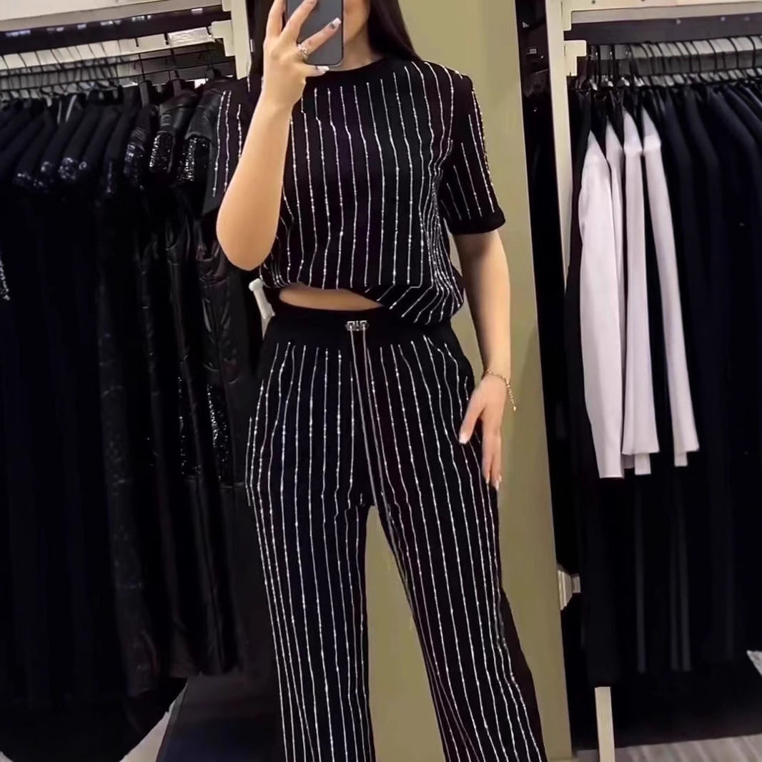 Striped Rhinestone outfit