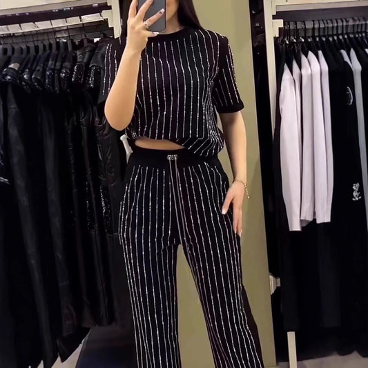 Striped Rhinestone outfit